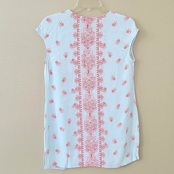 CAbi Blue Red Serene Boho Tunic Blouse - Size Small - Picture 4 of 7